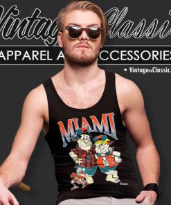 University Of Miami Hurricanes Flintstones Shirt 4 University Of Miami Hurricanes Flintstones Tank Top Racerback
