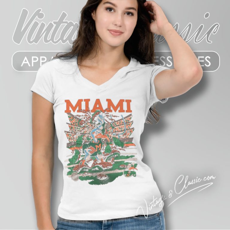 University Of Miami Hurricanes Football V Neck TShirt University Of Miami Hurricanes Football V Neck TShirt