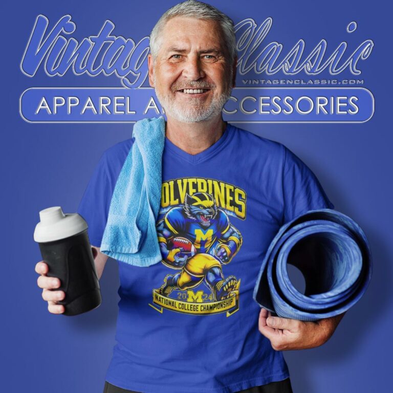 University Of Michigan 2024 Mascot National Championship V Neck TShirt University Of Michigan 2024 Mascot National Championship V Neck TShirt