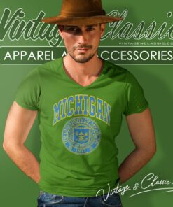 University Of Michigan Big Logo V Neck TShirt