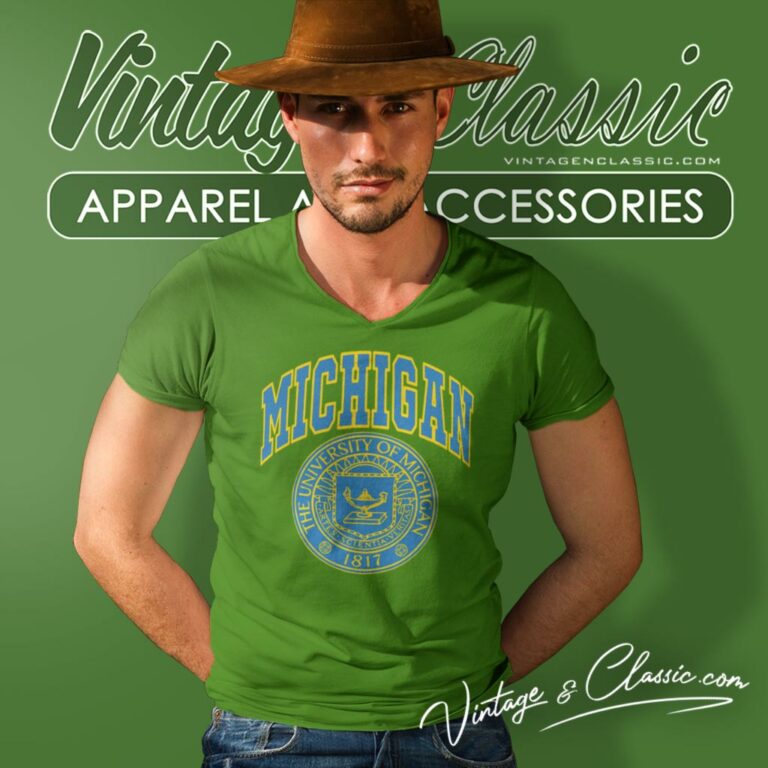University Of Michigan Big Logo V Neck TShirt University Of Michigan Big Logo V Neck TShirt
