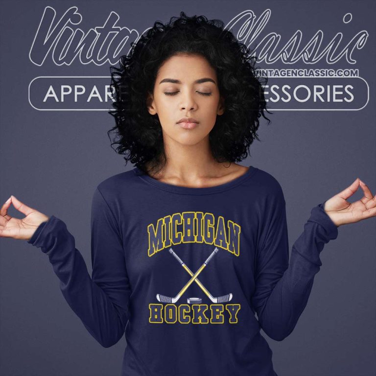 University Of Michigan Hockey Wolverines Long Sleeve Tee University Of Michigan Hockey Wolverines Long Sleeve Tee