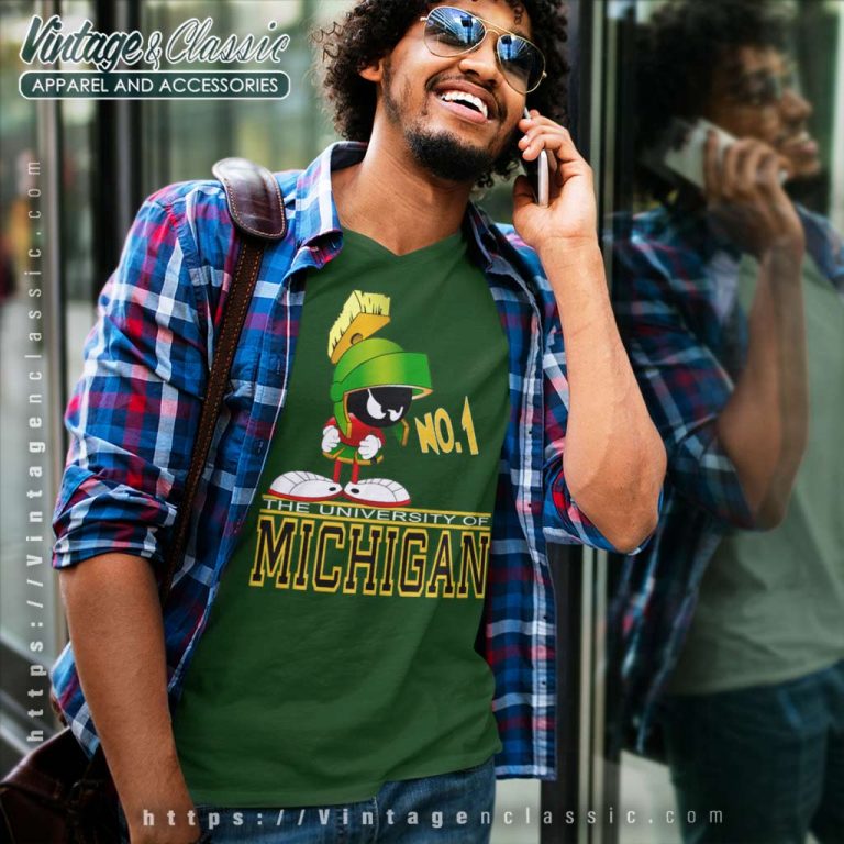 University Of Michigan Marvin The Martian V Neck TShirt University Of Michigan Marvin The Martian V Neck TShirt
