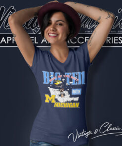 University Of Michigan Wolverines Big Ten Shirt 6 University Of Michigan Wolverines Big Ten V Neck TShirt