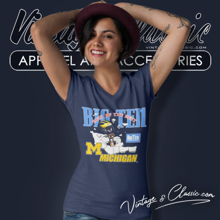 University Of Michigan Wolverines Big Ten V Neck TShirt University Of Michigan Wolverines Big Ten V Neck TShirt
