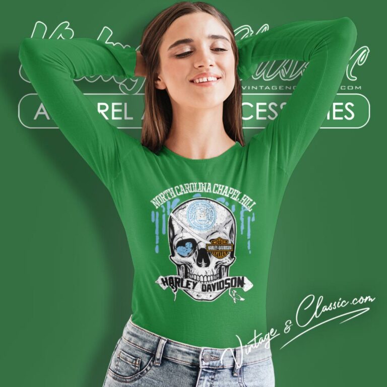 University Of North Carolina Chapel Hill Harley Davidson Skull Long Sleeve Tee University Of North Carolina Chapel Hill Harley Davidson Skull Long Sleeve Tee
