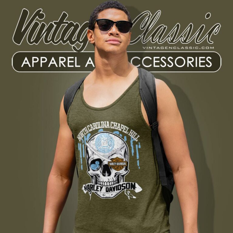 University Of North Carolina Chapel Hill Harley Davidson Skull Tank Top Racerback University Of North Carolina Chapel Hill Harley Davidson Skull Tank Top Racerback