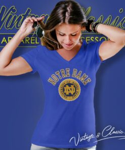 University Of Notre Dame Big Logo V Neck TShirt