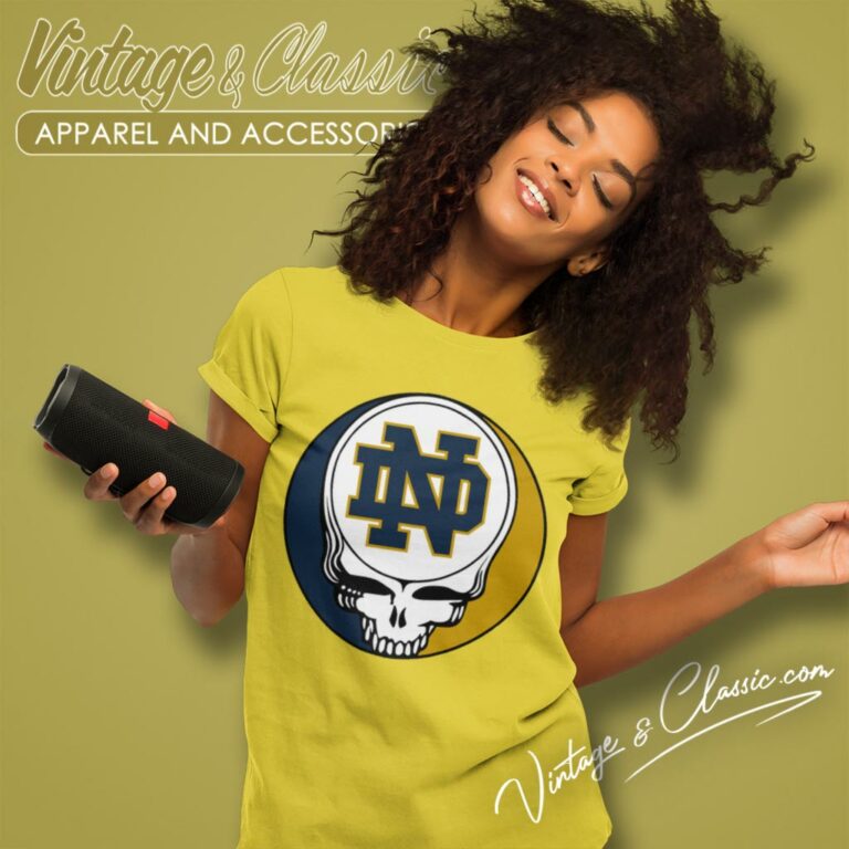 University Of Notre Dame Grateful Dead Steal Your Face Women T Shirt University Of Notre Dame Grateful Dead Steal Your Face Women T Shirt