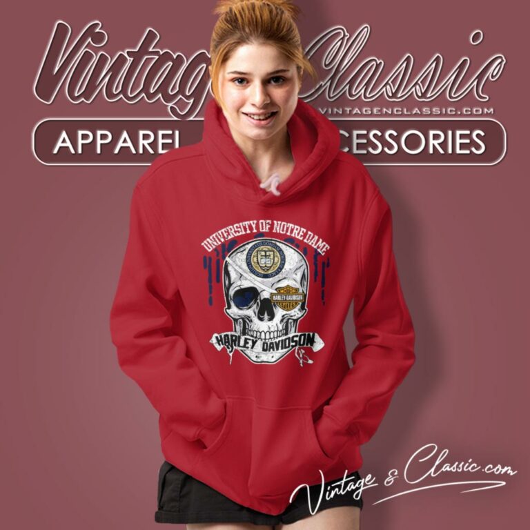 University Of Notre Dame Harley Davidson Skull Hoodie University Of Notre Dame Harley Davidson Skull Hoodie
