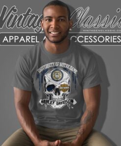 University Of Notre Dame Harley Davidson Skull T Shirt