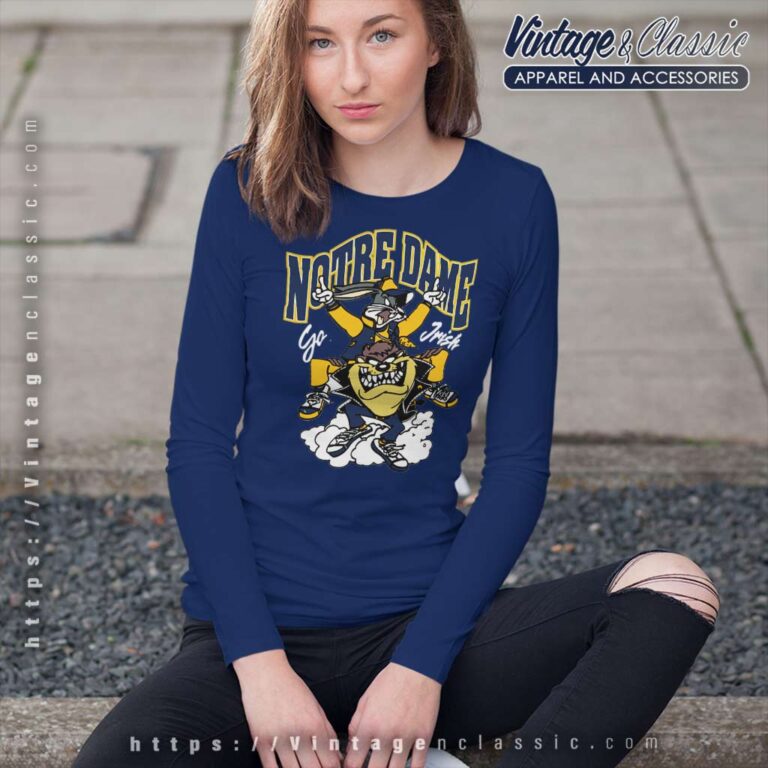 University Of Notre Dame Looney Tunes Bugs Bunny Taz Long Sleeve Tee University Of Notre Dame Looney Tunes Bugs Bunny Taz Long Sleeve Tee