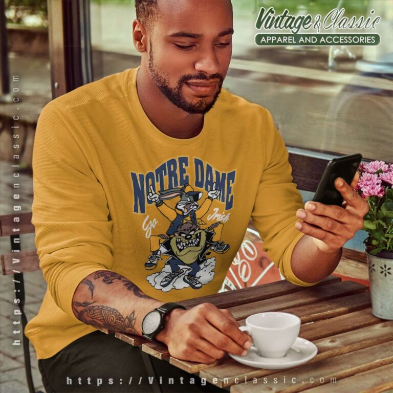 University Of Notre Dame Looney Tunes Bugs Bunny Taz Sweatshirt University Of Notre Dame Looney Tunes Bugs Bunny Taz Sweatshirt