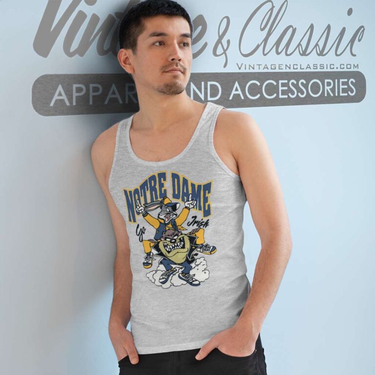 University Of Notre Dame Looney Tunes Bugs Bunny Taz Tank Top Racerback University Of Notre Dame Looney Tunes Bugs Bunny Taz Tank Top Racerback