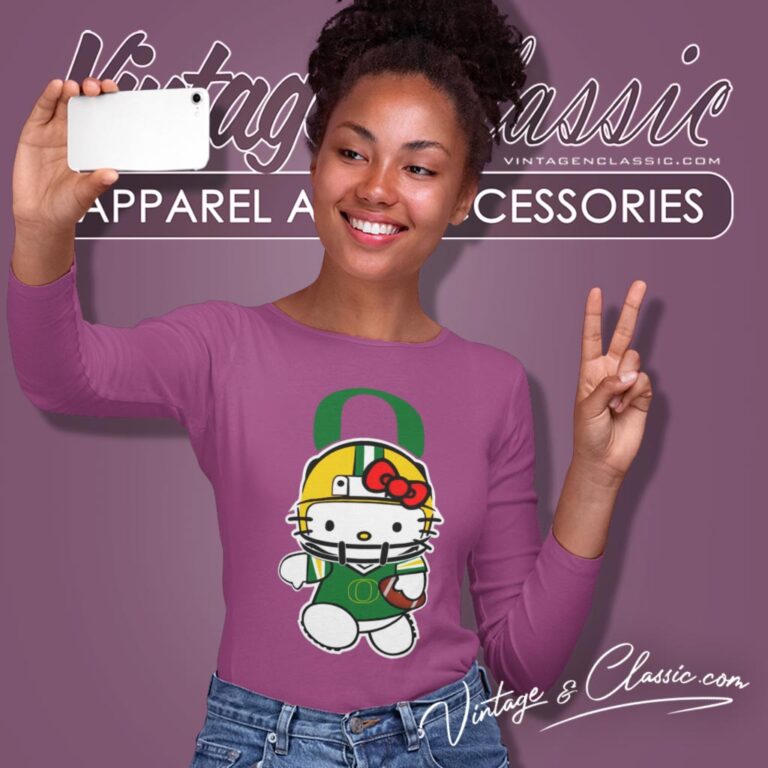 University Of Oregon Ducks Hello Kitty Long Sleeve Tee University Of Oregon Ducks Hello Kitty Long Sleeve Tee