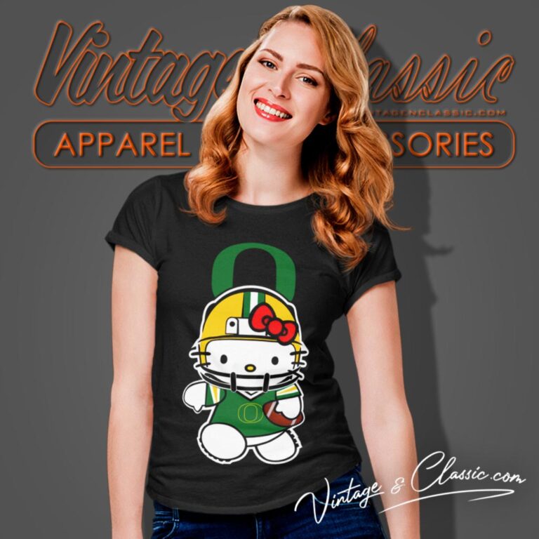 University Of Oregon Ducks Hello Kitty Women T Shirt University Of Oregon Ducks Hello Kitty Women T Shirt