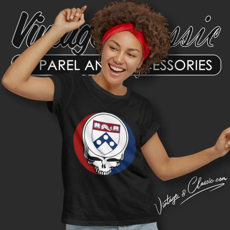 University Of Pennsylvania Grateful Dead Steal Face Women T Shirt University Of Pennsylvania Grateful Dead Steal Face Women T Shirt