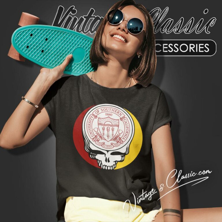 University Of Southern California Grateful Dead Steal Your Face Women T Shirt University Of Southern California Grateful Dead Steal Your Face Women T Shirt