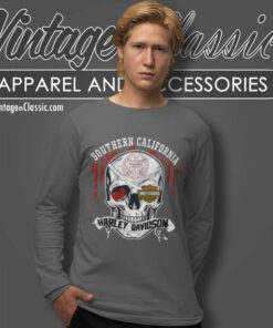University Of Southern California Harley Davidson Skull Long Sleeve Tee