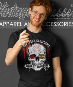 University Of Southern California Harley Davidson Skull Shirt