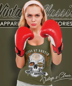 University Of Texas At Austin Harley Davidson Skull Tank Top Racerback