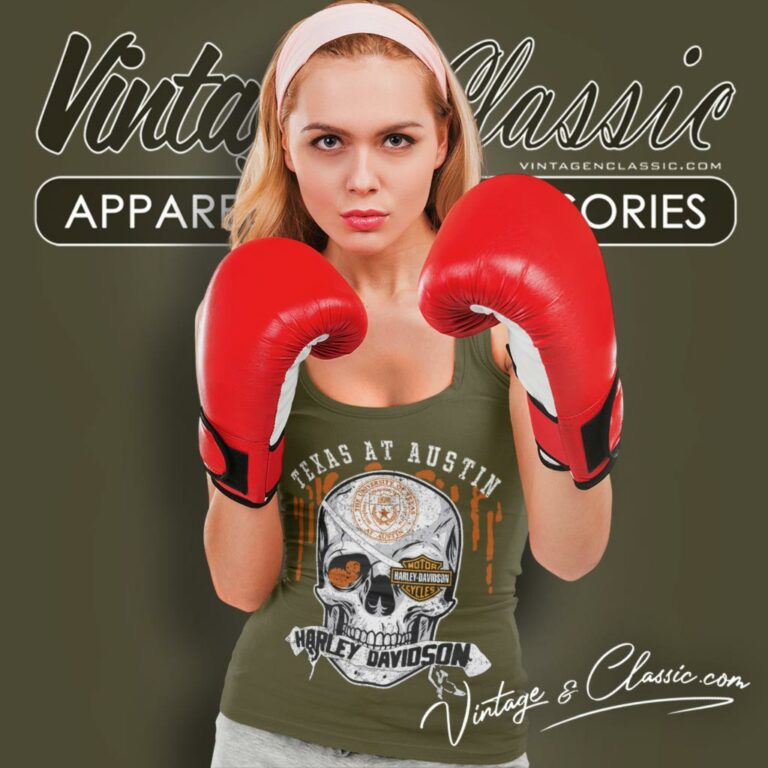 University Of Texas At Austin Harley Davidson Skull Tank Top Racerback University Of Texas At Austin Harley Davidson Skull Tank Top Racerback