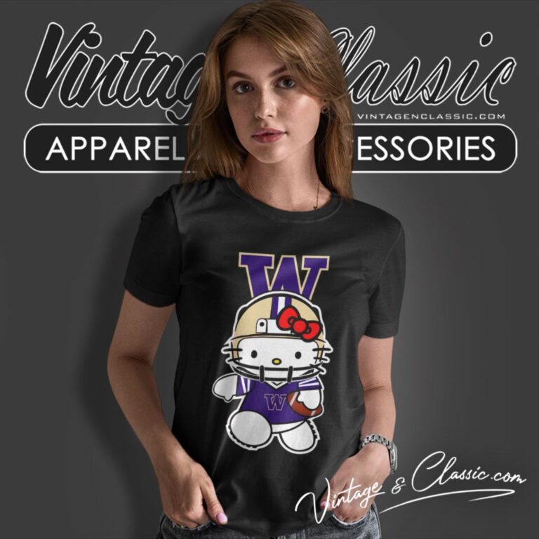 University Of Washington Huskies Hello Kitty Women T Shirt University Of Washington Huskies Hello Kitty Women T Shirt