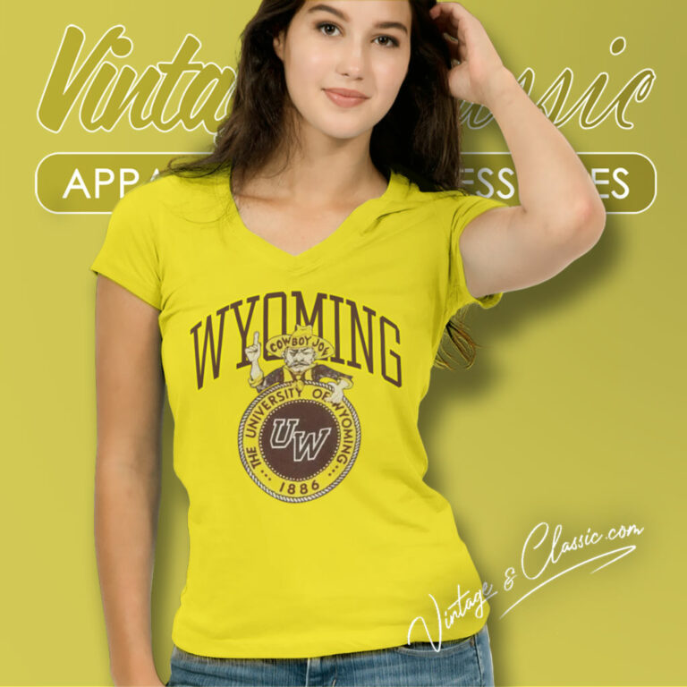 University Of Wyoming Cowboy Joe V Neck TShirt University Of Wyoming Cowboy Joe V Neck TShirt