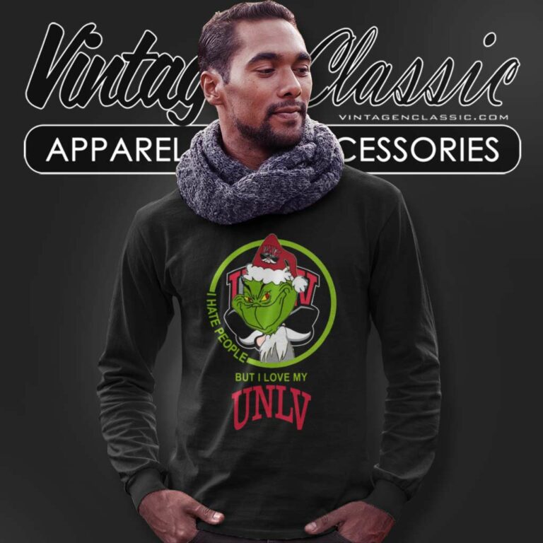 Unlv Rebels Ncaa Christmas Grinch Shirt I Hate People But I Love My Unlv Long Sleeve Tee 1 Unlv Rebels Ncaa Christmas Grinch Shirt I Hate People But I Love My Unlv Long Sleeve Tee 1