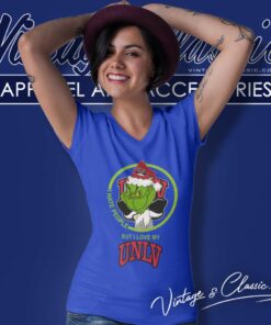 Unlv Rebels Ncaa Christmas Grinch Shirt I Hate People But I Love My Unlv V Neck TShirt 1