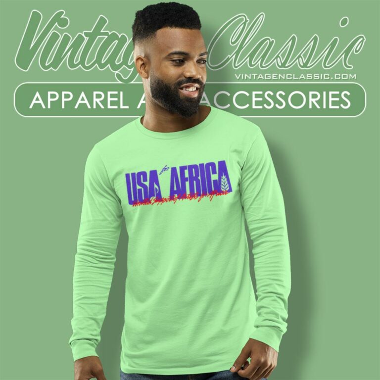 Usa For Africa Logo Long Sleeve Tee Usa For Africa Logo Long Sleeve Tee
