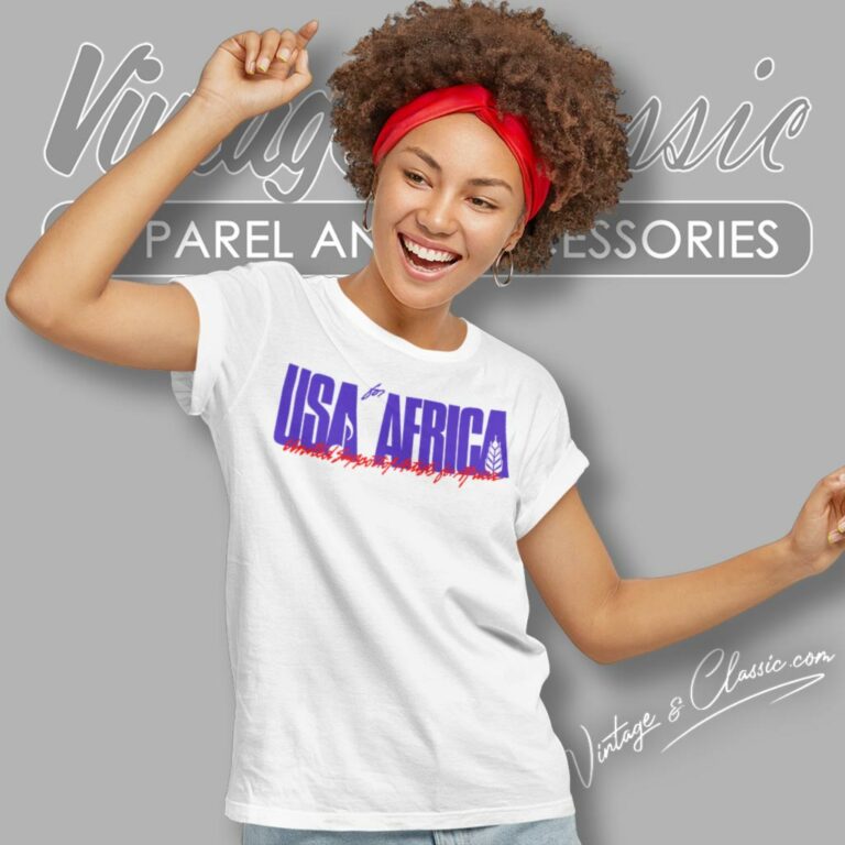 Usa For Africa Logo Women T Shirt Usa For Africa Logo Women T Shirt