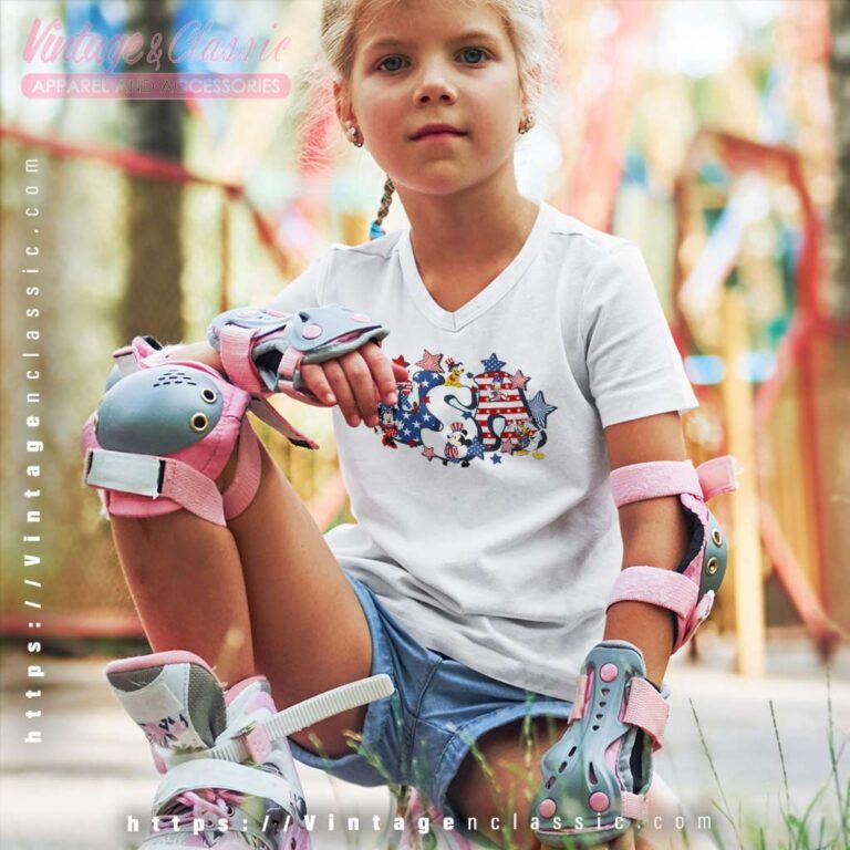 Usa Mickey And Friends 4th Of July Flag kids Vneck Usa Mickey And Friends 4th Of July Flag kids Vneck