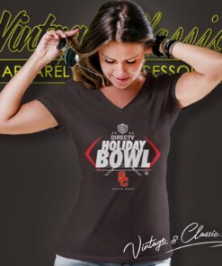 Usc Trojans Directv Holiday Bowl Petco Park Logo V Neck TShirt