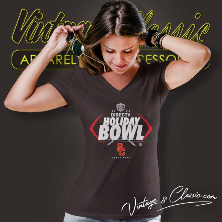 Usc Trojans Directv Holiday Bowl Petco Park Logo V Neck TShirt Usc Trojans Directv Holiday Bowl Petco Park Logo V Neck TShirt