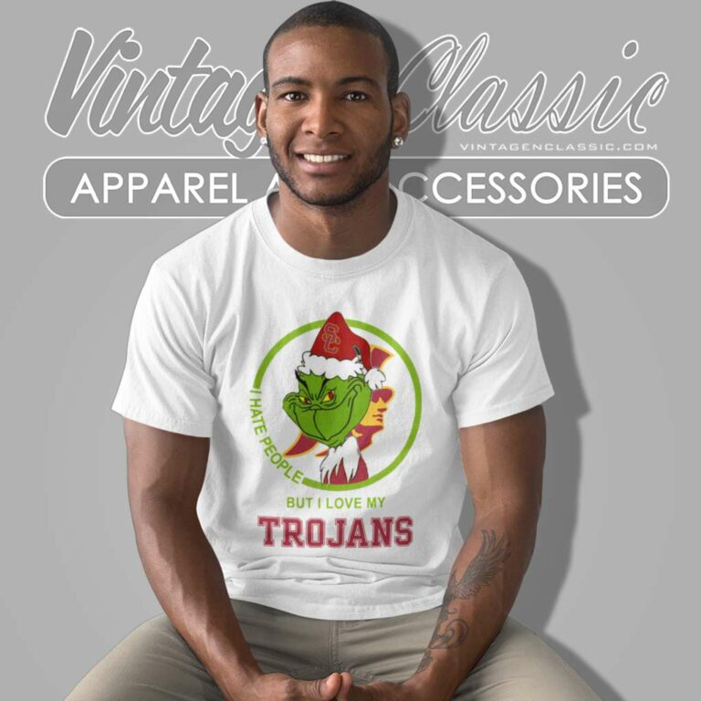 Usc Trojans Ncaa Christmas Grinch Shirt I Hate People But I Love My Usc Trojans T Shirt Usc Trojans Ncaa Christmas Grinch Shirt I Hate People But I Love My Usc Trojans T Shirt