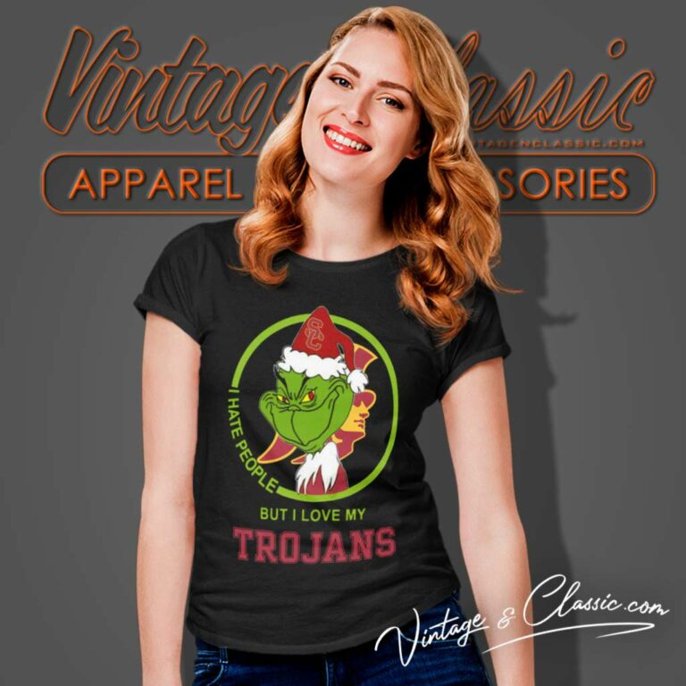 Usc Trojans Ncaa Christmas Grinch Shirt I Hate People But I Love My Usc Trojans Women TShirt Usc Trojans Ncaa Christmas Grinch Shirt I Hate People But I Love My Usc Trojans Women TShirt