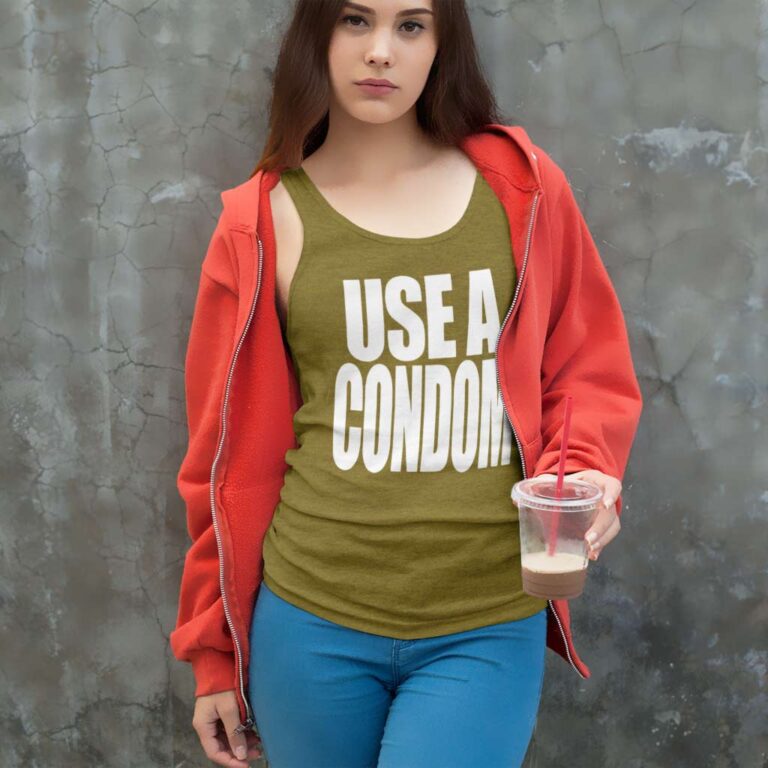 Use A Condom Tank Top Racerback Use A Condom Tank Top Racerback