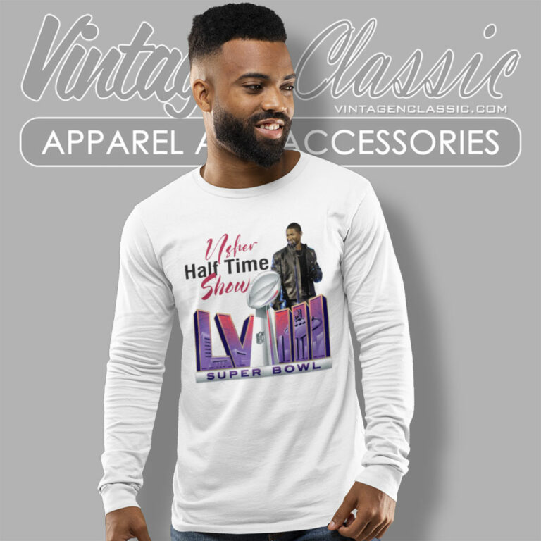 Usher Halftime Show Super Bowl Lviii Long Sleeve Tee Usher Halftime Show Super Bowl Lviii Long Sleeve Tee