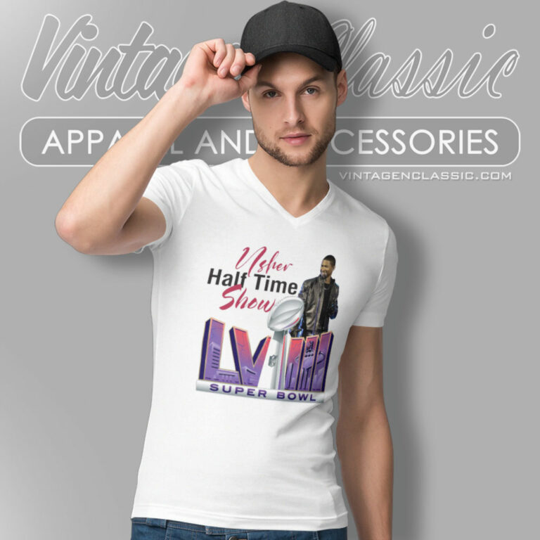 Usher Halftime Show Super Bowl Lviii V Neck TShirt Usher Halftime Show Super Bowl Lviii V Neck TShirt