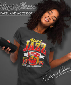 Utah Jazz Basketball Since 1979 Nba 75th Anniversary Women T Shirt
