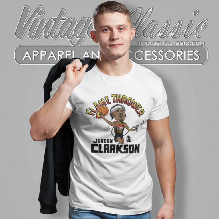 Utah Jazz Flamethrower Jordan Clarkson T Shirt Utah Jazz Flamethrower Jordan Clarkson T Shirt