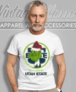 Utah State Aggies Ncaa Christmas Grinch Shirt I Hate People But I Love My Utah State 6 Utah State Aggies Ncaa Christmas Grinch Shirt I Hate People But I Love My Utah State T Shirt