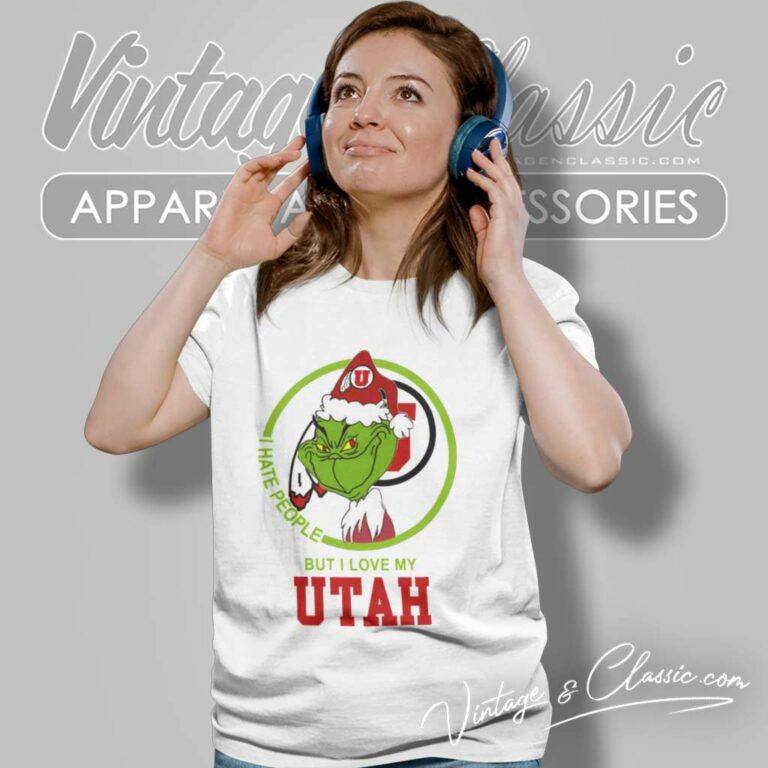 Utah Utes Ncaa Christmas Grinch Shirt I Hate People But I Love My Utah Women TShirt Utah Utes Ncaa Christmas Grinch Shirt I Hate People But I Love My Utah Women TShirt