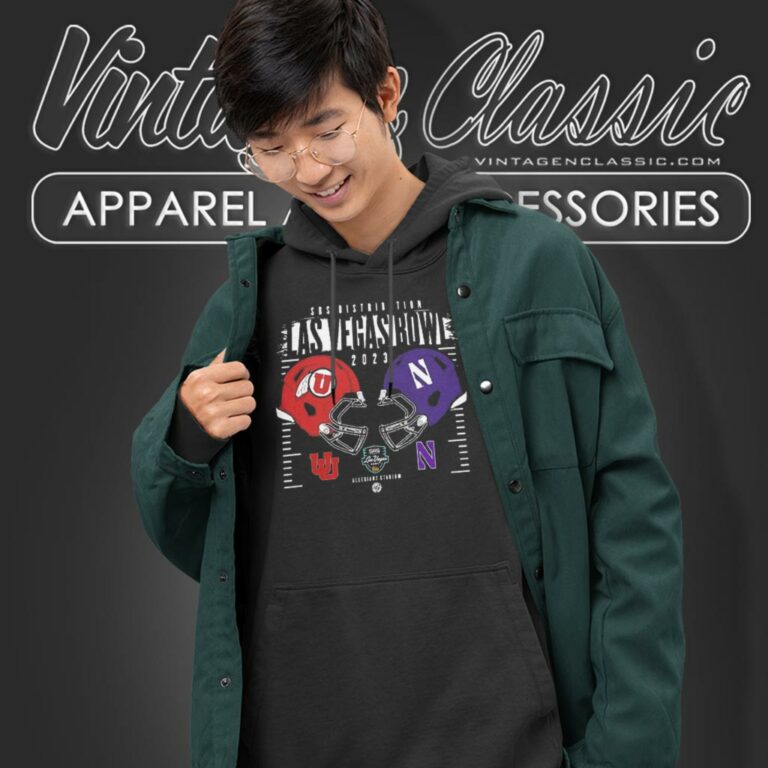 Utah Utes Vs Northwestern Wildcats 2023 Srs Distribution Las Vegas Bowl Helmet Hoodie Utah Utes Vs Northwestern Wildcats 2023 Srs Distribution Las Vegas Bowl Helmet Hoodie