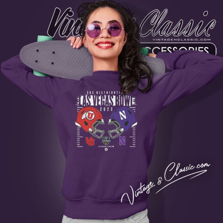 Utah Utes Vs Northwestern Wildcats 2023 Srs Distribution Las Vegas Bowl Helmet Sweatshirt Utah Utes Vs Northwestern Wildcats 2023 Srs Distribution Las Vegas Bowl Helmet Sweatshirt