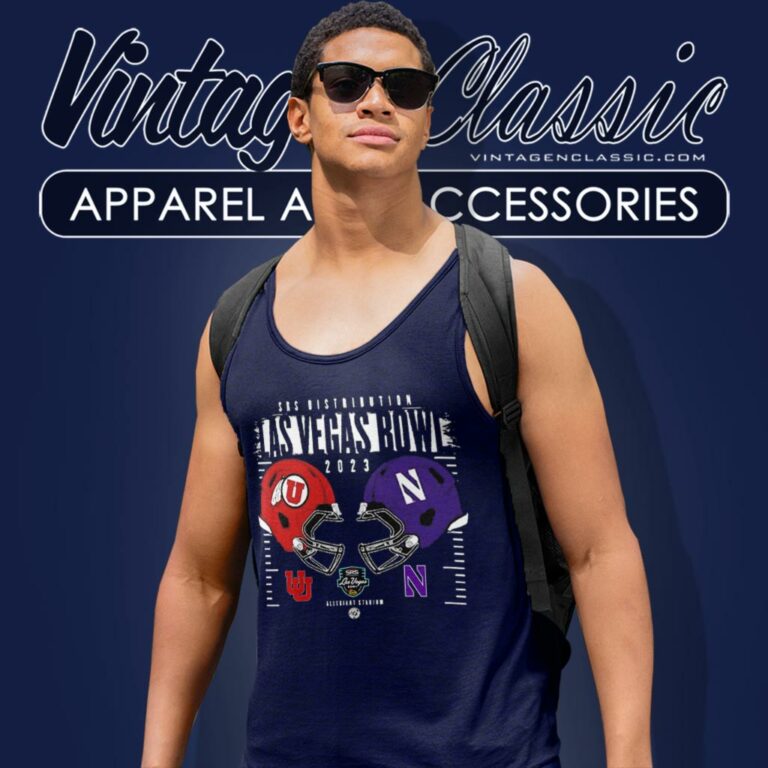Utah Utes Vs Northwestern Wildcats 2023 Srs Distribution Las Vegas Bowl Helmet Tank Top Racerback Utah Utes Vs Northwestern Wildcats 2023 Srs Distribution Las Vegas Bowl Helmet Tank Top Racerback