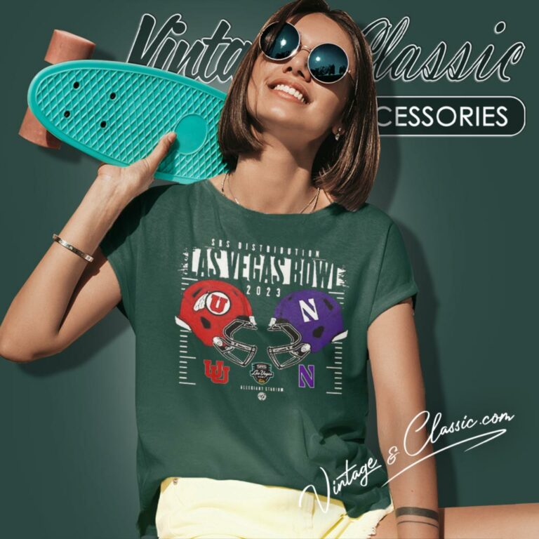 Utah Utes Vs Northwestern Wildcats 2023 Srs Distribution Las Vegas Bowl Helmet Women T Shirt Utah Utes Vs Northwestern Wildcats 2023 Srs Distribution Las Vegas Bowl Helmet Women T Shirt