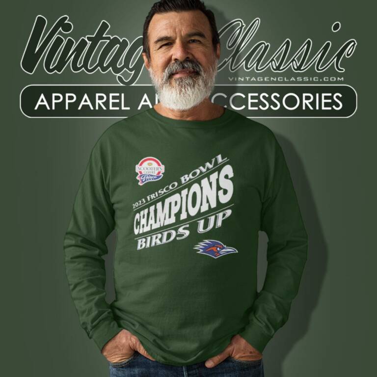 Utsa Roadrunners 2023 Frisco Bowl Champions Birds Up Long Sleeve Tee Utsa Roadrunners 2023 Frisco Bowl Champions Birds Up Long Sleeve Tee