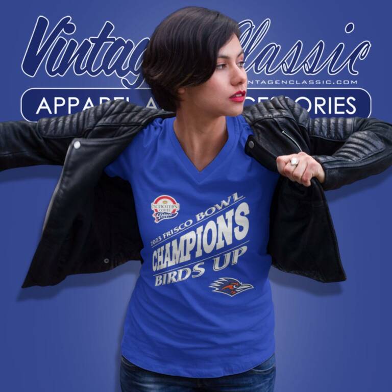 Utsa Roadrunners 2023 Frisco Bowl Champions Birds Up V Neck TShirt Utsa Roadrunners 2023 Frisco Bowl Champions Birds Up V Neck TShirt